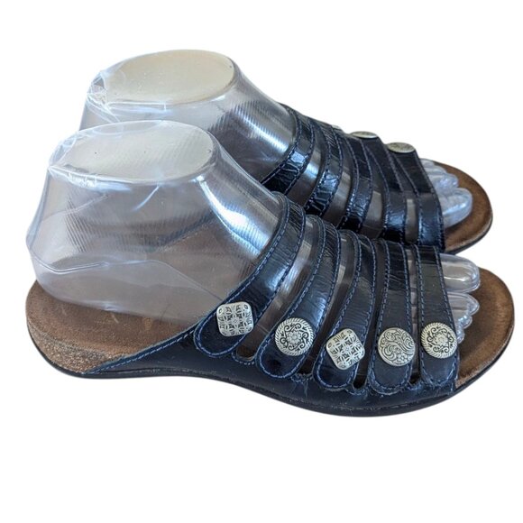 Dansko Deep Blue Patent Sandals - Size 36 - Picture 2 of 14